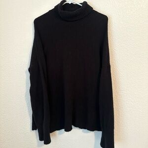 J. Crew Sweater Women’s M Black Cashmere Wool Blend Turtleneck Pullover